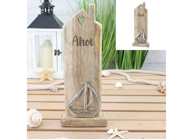 Mittlere 'Ahoi' Hausstele, Maritime Deko, Höhe ca. 32 cm – Ideal für den Eingangsbereich TK Gruppe® Grosshandel 