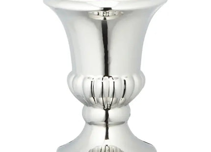 Mittlere silberne Bodenvase, ca. 20cm Höhe | Elegante silberfarbene Dekovase | Moderne Bodenvase TK Gruppe® Grosshandel 