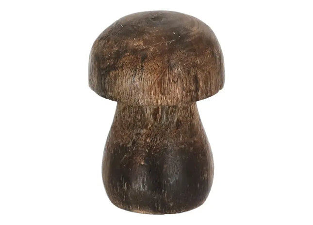 Mittlerer Deko-Pilz aus Mangoholz, 7cm hoch - Stilvolles Natur-Accessoire TK Gruppe® Grosshandel 