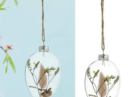 Mittlerer Ei-Anhänger mit Trockenblumen, Höhe 9,5 cm TK Gruppe® Grosshandel 