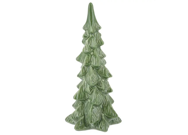 Mittlerer Grüner Keramik-Tannenbaum - Weihnachtsschmuck, 26 cm Hoch TK Gruppe® Grosshandel 