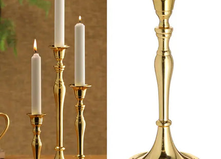 Mittlerer Stabkerzenhalter in Gold - Elegantes Dekor-Element, ca. 24cm Höhe TK Gruppe® Grosshandel 