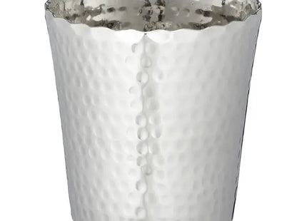 Mittlerer Übertopf, Silber mit Wellenrand, Gehämmert, Ca. 13 cm Durchmesser - Stilvolle Pflanzendeko TK Gruppe® Grosshandel 