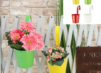 Mittlerer Zink-Blumenübertopf Springflower, 4er-Set - Durchmesser 13cm TK Gruppe® Grosshandel 