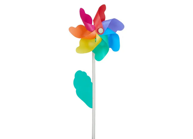 Mittleres Buntes Windrad 'Flower', 48 cm Höhe, 18 cm Durchmesser – Farbenfrohe Gartendeko TK Gruppe® Grosshandel 