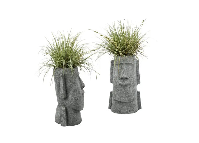Moai Kopf Pflanzgefäß, Design 2, Höhe 43 cm TK Gruppe® Grosshandel 