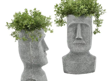 Moai Kopf Pflanztopf, Design 3, Höhe 42 cm TK Gruppe® Grosshandel 