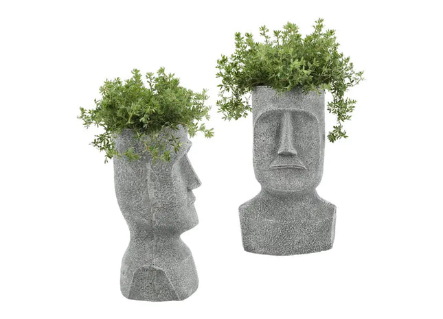 Moai Kopf Pflanztopf, Design 3, Höhe 42 cm TK Gruppe® Grosshandel 
