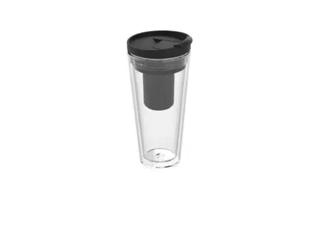 Mocha Isolierbecher mit Teesieb, 350ml, Transparent-Schwarz TK Gruppe® Grosshandel 
