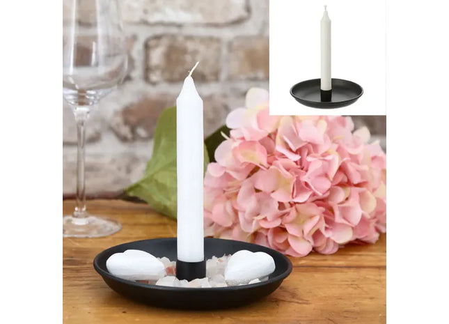 Moderne Mittelgroße Schwarze Schale mit Kerzenständer, Ø 15cm TK Gruppe® Grosshandel 