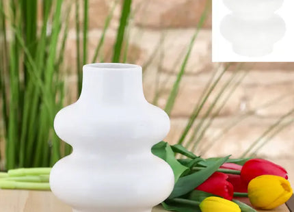 Moderne Spiralen-Vase in Weiß, 15 cm hoch - Eleganter Dekorationsartikel TK Gruppe® Grosshandel 