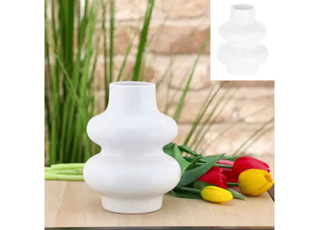 Moderne Spiralen-Vase in Weiß, 15 cm hoch - Eleganter Dekorationsartikel TK Gruppe® Grosshandel 