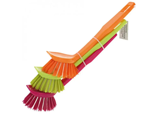 Moderne Spülbürsten in Trendfarben, 3er-Set, 18x3.5 cm, Vielseitig Einsetzbar TK Gruppe® Grosshandel 