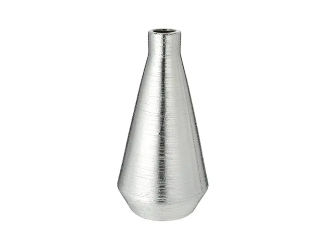 Moderne Vase in Mattsilber, Höhe ca. 28cm - Elegantes Wohnaccessoire TK Gruppe® Grosshandel 