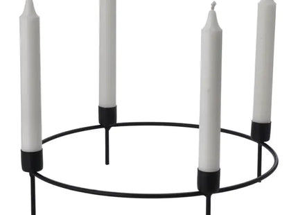 Moderner DIY Adventskranz mit Stabkerzenhaltern, Schwarz, 32x8 cm TK Gruppe® Grosshandel 