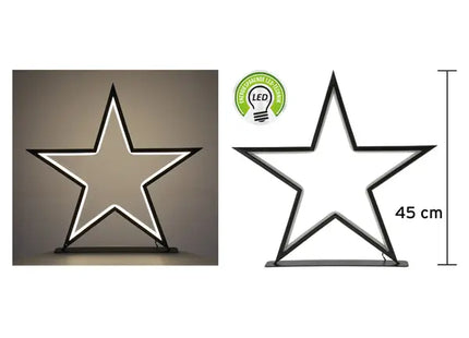 Moderner Großer LED Stern auf Fuß, Schwarz, 45cm Hoch - Stilvolle Deko TK Gruppe® Grosshandel 