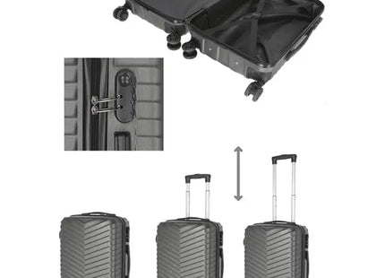 Moderner Handgepäck-Koffer aus ABS in Anthrazit, Ideal für Flugreisen TK Gruppe® Grosshandel 