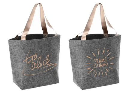 Moderner Shopper aus Filz - Set aus 3, ca. 49x38cm, Robuste & Vielseitige Tragetaschen TK Gruppe® Grosshandel 