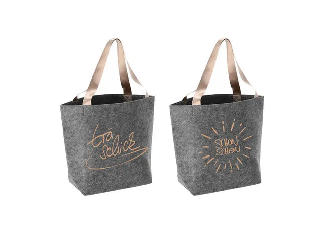 Moderner Shopper aus Filz - Set aus 3, ca. 49x38cm, Robuste & Vielseitige Tragetaschen TK Gruppe® Grosshandel 