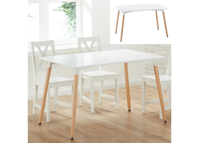 Moderner Weißer Tisch, Rechteckig, Ca. 120 x 80 cm TK Gruppe® Grosshandel 