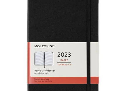 Moleskine 12M Hardcover Tageskalender L - Schwarz, Premium Planer TK Gruppe® Grosshandel 