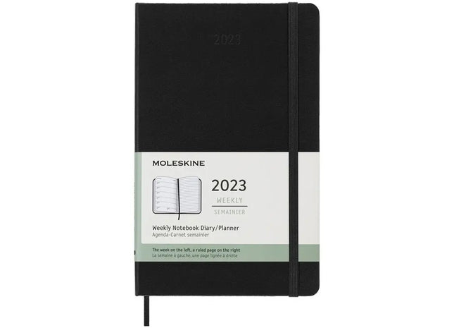 Moleskine 12M Hardcover Wochenkalender L - Schwarz, Premium Planer TK Gruppe® Grosshandel 