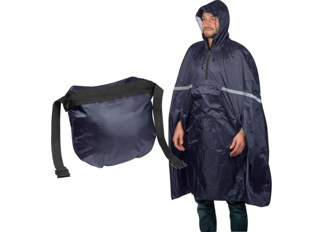 Monte Carlo Regenponcho in Dunkelblau - Eleganter Wetterschutz TK Gruppe® Grosshandel 