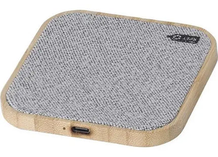 Moses Kabelloses Bambus-Ladegerät - Grau, Umweltfreundliche Schnellladetechnologie TK Gruppe® Grosshandel 