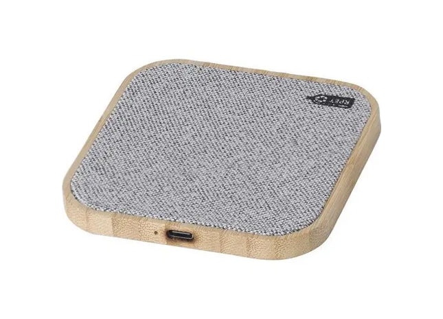 Moses Kabelloses Bambus-Ladegerät - Grau, Umweltfreundliche Schnellladetechnologie TK Gruppe® Grosshandel 