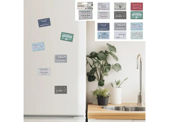 Motivationsmagnet-Sprüche, 2er Set mit je 6 Zitaten - Dekorativ & Inspirierend TK Gruppe® Grosshandel 