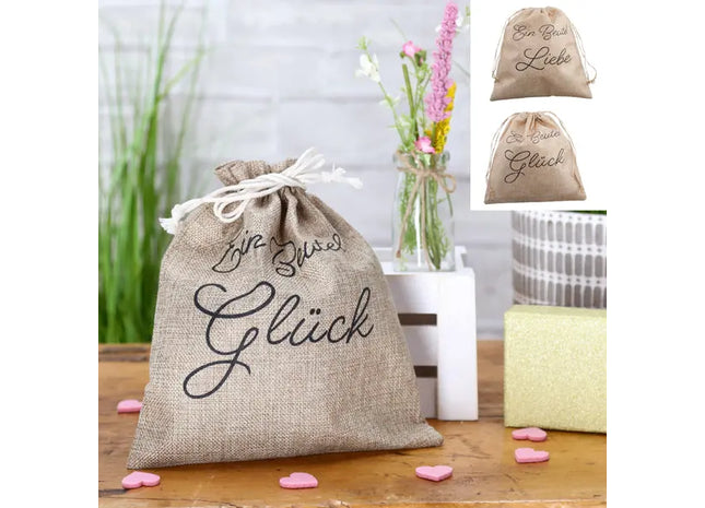 Motivierende Geschenkbeutel mit Sprüchen, 2er-Set, Geschenktaschen mit Botschaft TK Gruppe® Grosshandel 