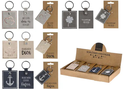 Motivierende Schlüsselanhänger mit Worten, 4er-Set, Inspirierendes Accessoire TK Gruppe® Grosshandel 