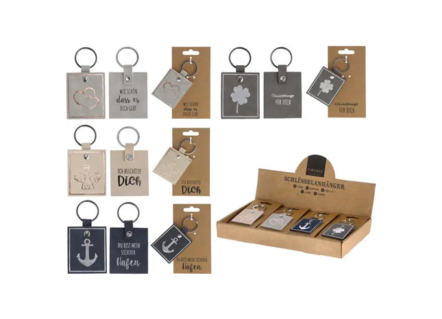 Motivierende Schlüsselanhänger mit Worten, 4er-Set, Inspirierendes Accessoire TK Gruppe® Grosshandel 
