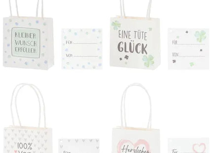 Motivierende Sprüche Geschenktüten, 4er-Set, ca. 10x10cm - Ideal für Kleinigkeiten TK Gruppe® Grosshandel 