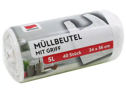 Müllbeutel 5L mit Tragegriffen, 40 Stück, Praktisch für den Alltag TK Gruppe® Grosshandel 
