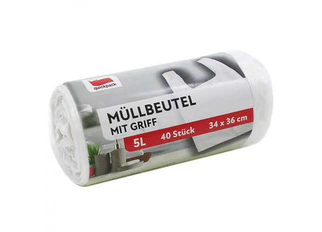 Müllbeutel 5L mit Tragegriffen, 40 Stück, Praktisch für den Alltag TK Gruppe® Grosshandel 