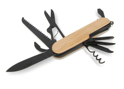Multi-Tool-Bambus 9 Funktionen - Schwarz, vielseitig und nachhaltig für Outdoor und Alltag TK Gruppe® Grosshandel 