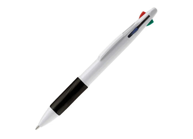 Multicolor Kugelschreiber mit 4 Farben - Elegantes Weiß-Schwarz Design TK Gruppe® Grosshandel 