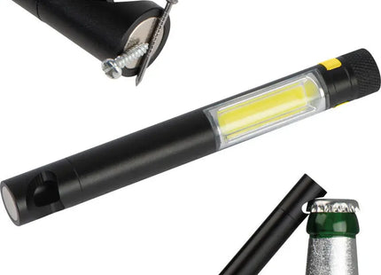 Multifunktionale COB Taschenlampe mit Flaschenöffner - gelb Praktisches LED Licht für Outdoor TK Gruppe® Grosshandel 