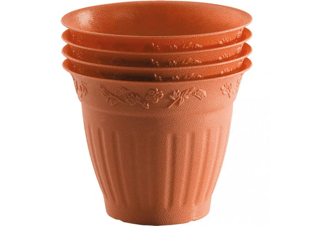 Multipack Plastic Plant Pots! Set of 4, 10cm Round - Versatile Flower Pot Set for Indoor and Outdoor Use TK Gruppe® Grosshandel 