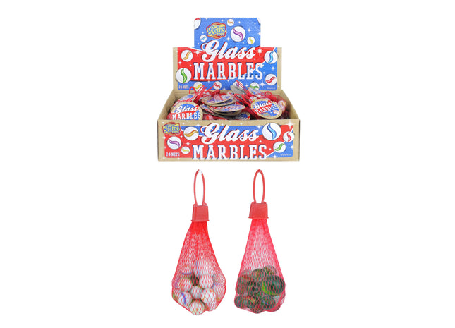 Murmelset Im Netz, 20 Teile, 2 Verschiedene Arten, Traditionelles Glasmurmelspiel Für Kinder TK Gruppe® Grosshandel 