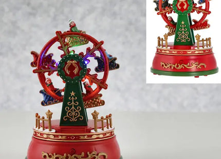 Musikalisches LED Winter Riesenrad, Festliches Karussell, 13x19cm TK Gruppe® Grosshandel 