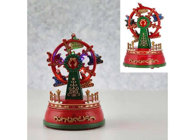 Musikalisches LED Winter Riesenrad, Festliches Karussell, 13x19cm TK Gruppe® Grosshandel 