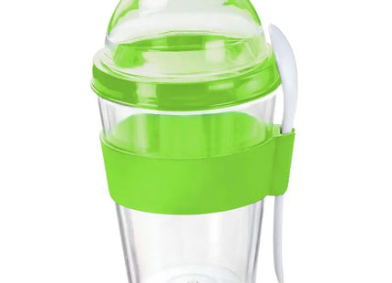 Müslibecher mit Löffel 350 ml, Transparent – Ideal für Unterwegs & Büro TK Gruppe® Grosshandel 