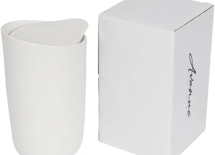 Mysa 400 ml Doppelwandiger Keramikbecher – Stilvoll in Weiß für Heiß- und Kaltgetränke TK Gruppe® Grosshandel 