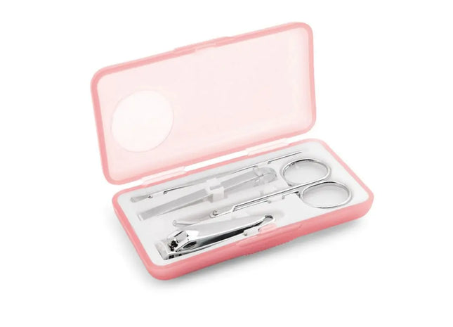 NADIA Pflegeset für Nägel, 4-teiliges Maniküre-Kit, Farbe Hellrosa TK Gruppe® Grosshandel 