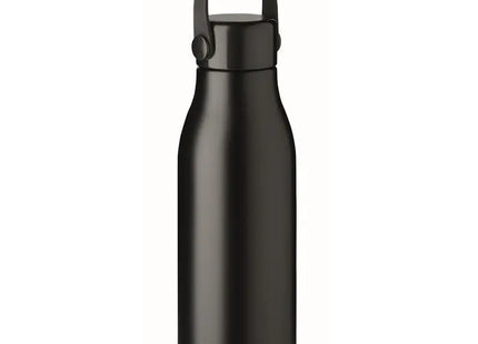 NAIDON Schwarze Aluminium-Trinkflasche, 650 ml, Sportlich & Elegant TK Gruppe® Grosshandel 