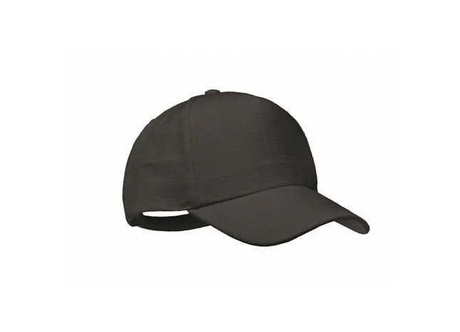NAIMA CAP Hanf Baseball Kappe, 5 Panele, Schwarz Öko-Stilvoll & Langlebig TK Gruppe® Grosshandel 