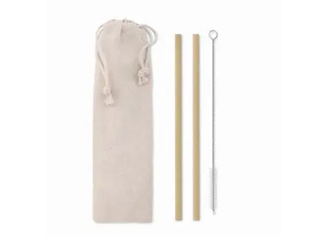 NATURAL STRAW Bambus Trinkhalme - Öko-Chic in Beige TK Gruppe® Grosshandel