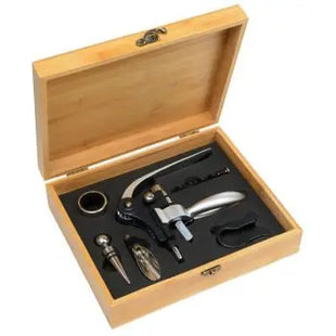 NOBLE WINE Deluxe Weinset - Braun & Silber, Elegantes Wein-Accessoire-Set TK Gruppe® Grosshandel 